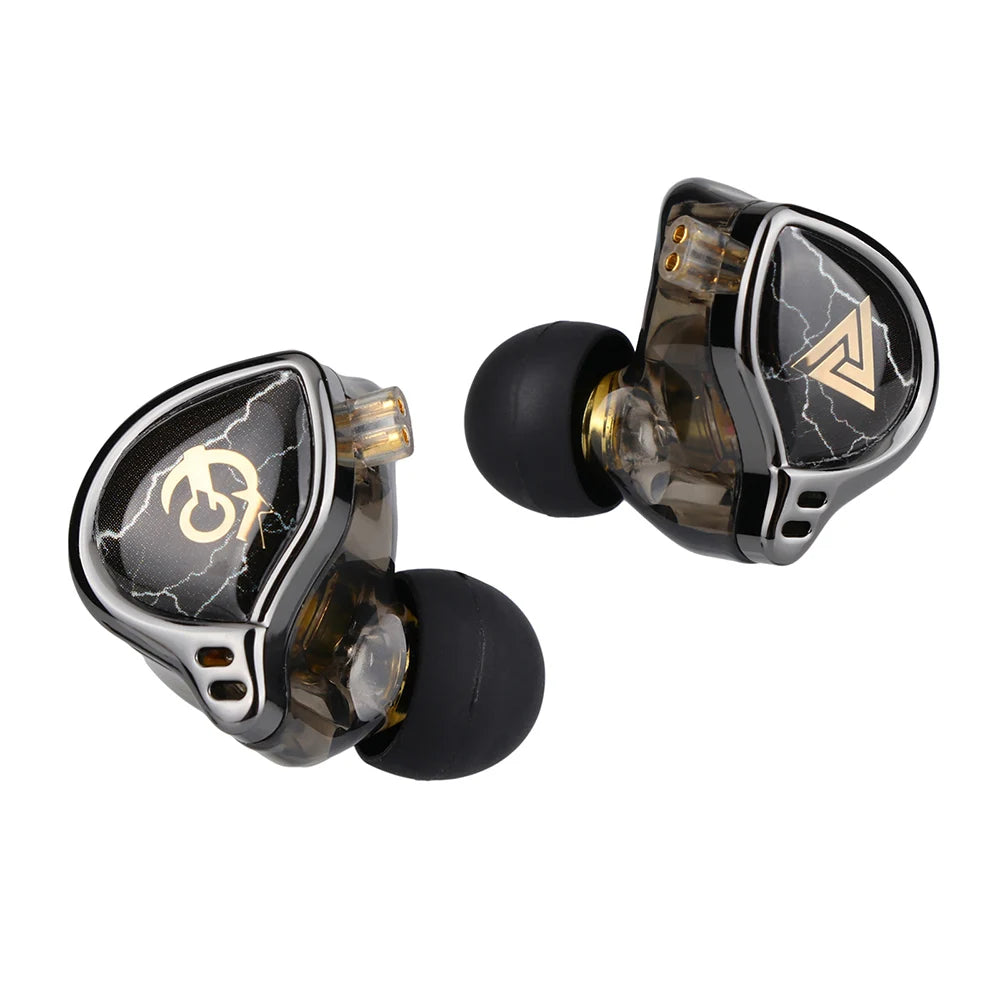 QKZ x HBB 10mm Titanium-Coated Diaphragm HiFi In Ear Monitor Earphones Semi-open Cavity CNC Aluminum Alloy Faceplate