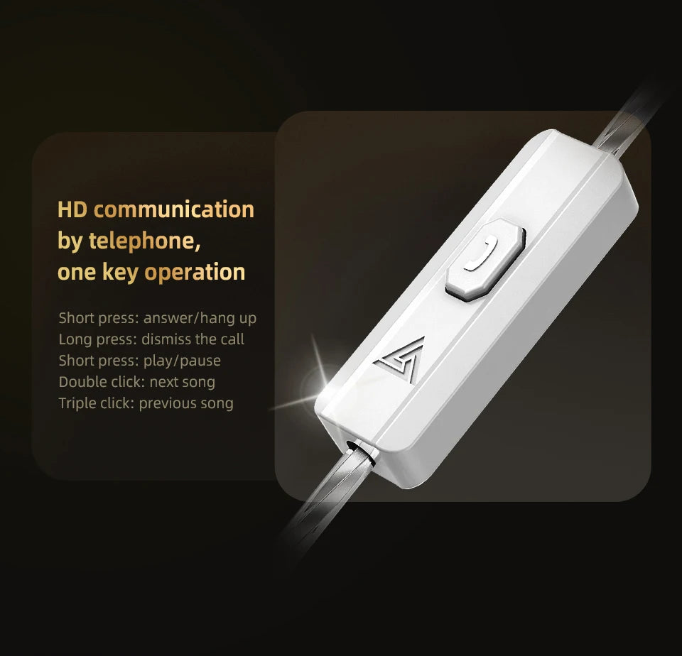 QKZ x HBB 10mm Titanium-Coated Diaphragm HiFi In Ear Monitor Earphones Semi-open Cavity CNC Aluminum Alloy Faceplate