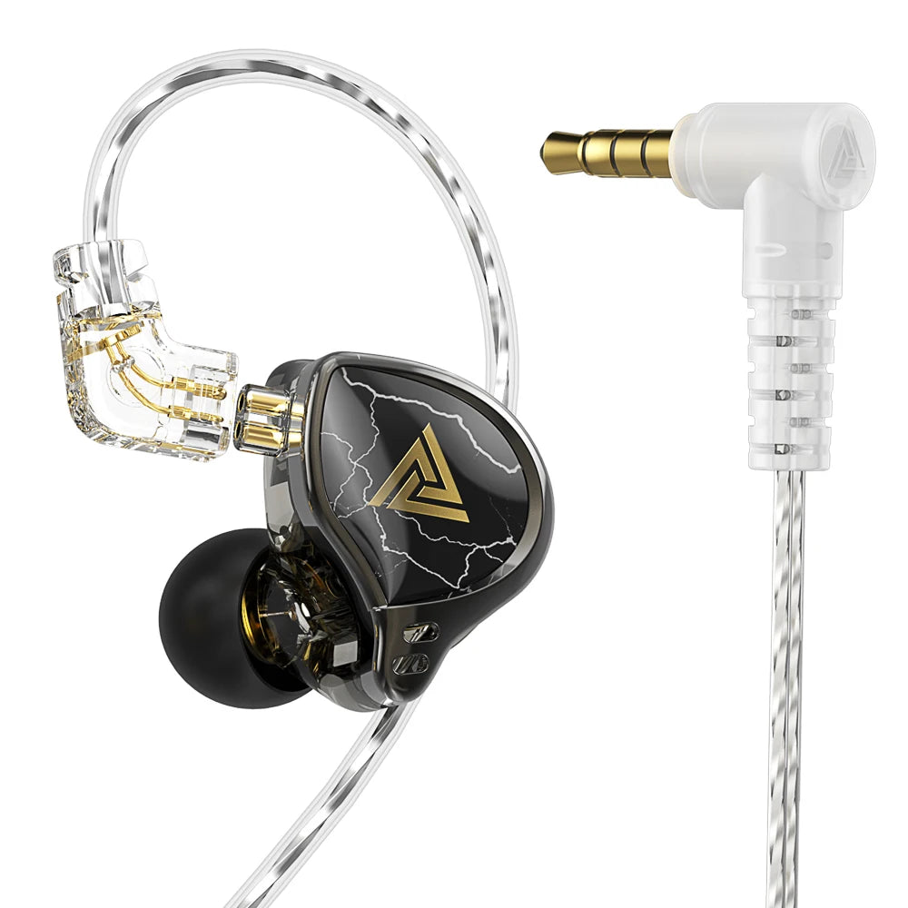 QKZ x HBB 10mm Titanium-Coated Diaphragm HiFi In Ear Monitor Earphones Semi-open Cavity CNC Aluminum Alloy Faceplate