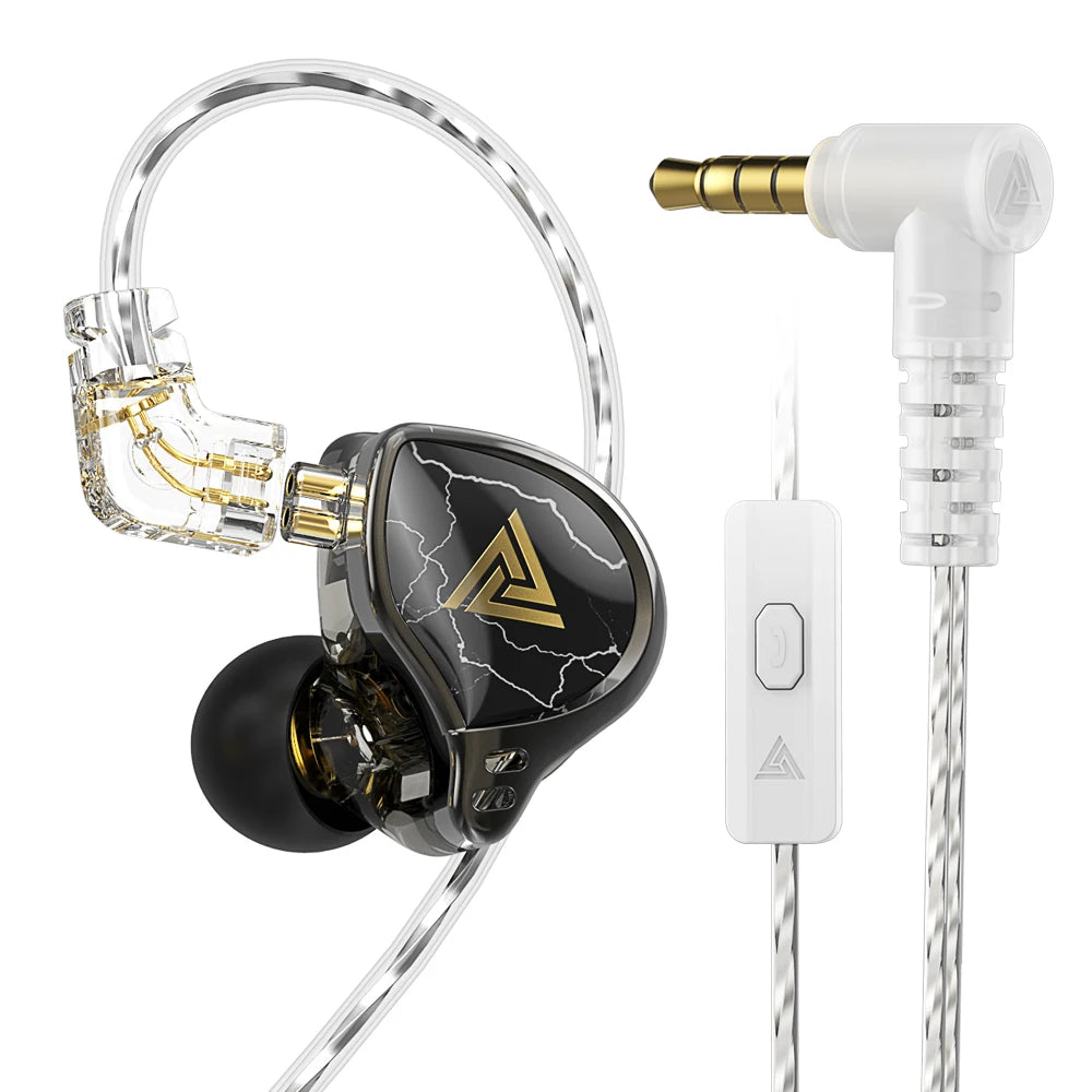 QKZ x HBB 10mm Titanium-Coated Diaphragm HiFi In Ear Monitor Earphones Semi-open Cavity CNC Aluminum Alloy Faceplate