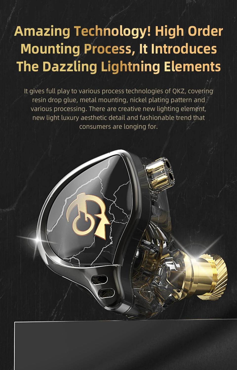 QKZ x HBB 10mm Titanium-Coated Diaphragm HiFi In Ear Monitor Earphones Semi-open Cavity CNC Aluminum Alloy Faceplate