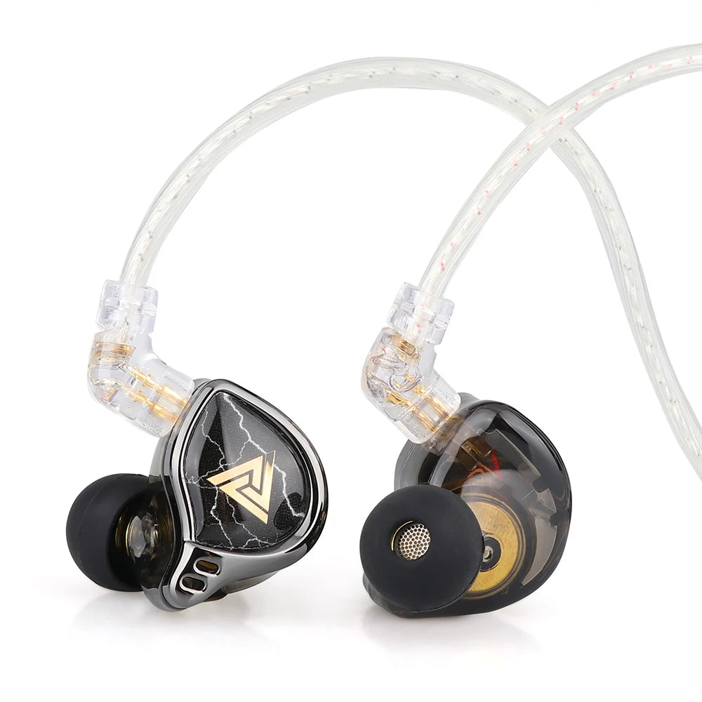 QKZ x HBB 10mm Titanium-Coated Diaphragm HiFi In Ear Monitor Earphones Semi-open Cavity CNC Aluminum Alloy Faceplate