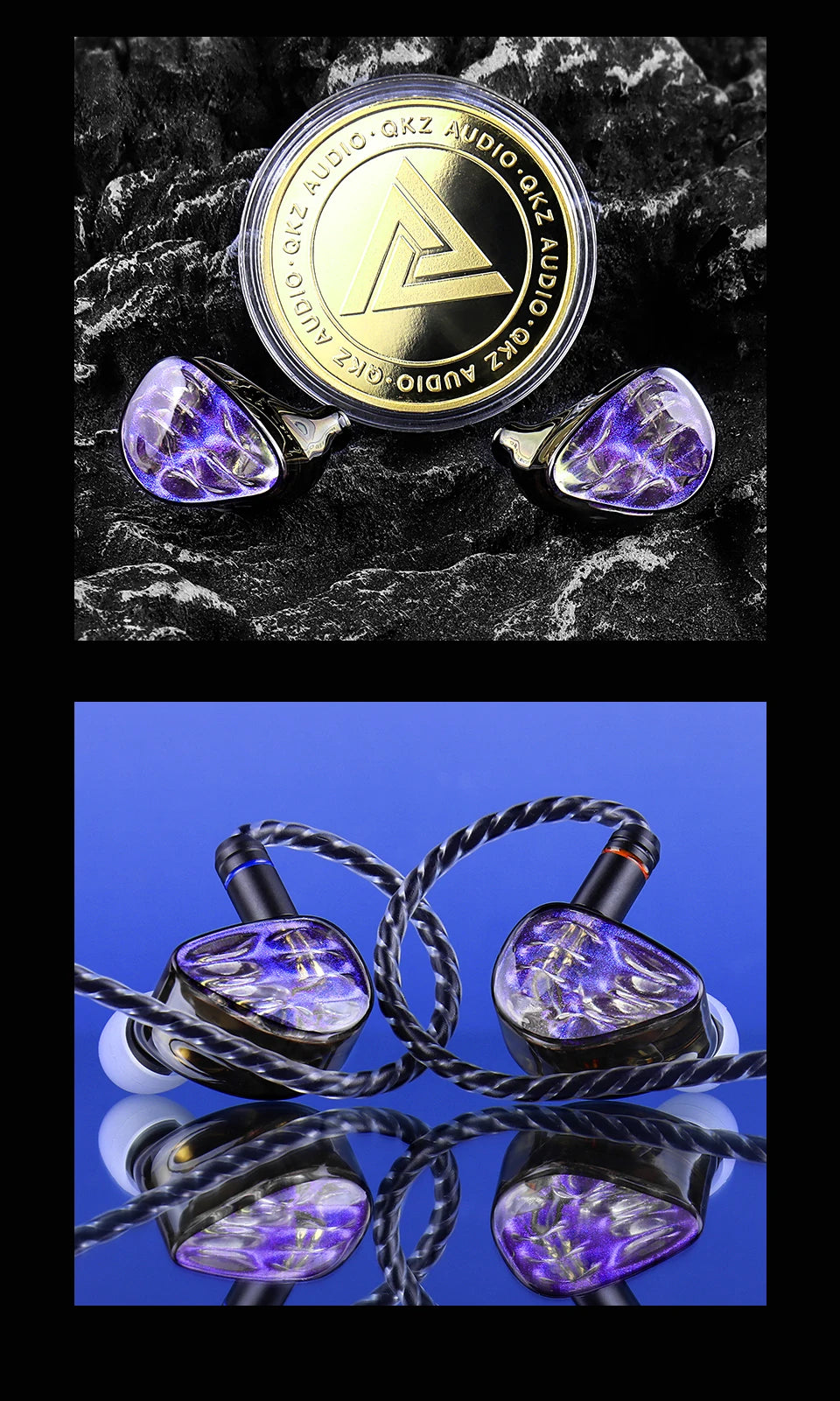 QKZ x HBB Hades 2DD In-Ear Monitor HiFi Earphone Wired Earbuds with Detachable Cable for Audiophiles Musicians