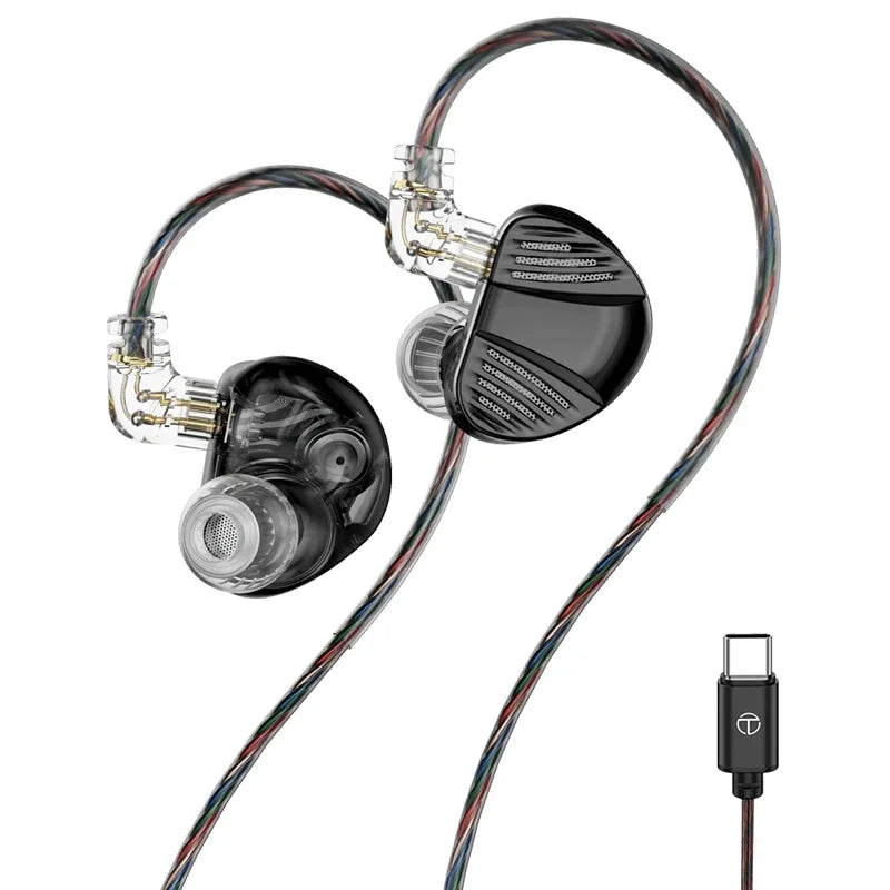 TRN V10 PRO HIFI Wired Earphones 2BA+2DD High-Frequency Balanced Armature Driver Combination In-Ear Monitors Headphones Custom