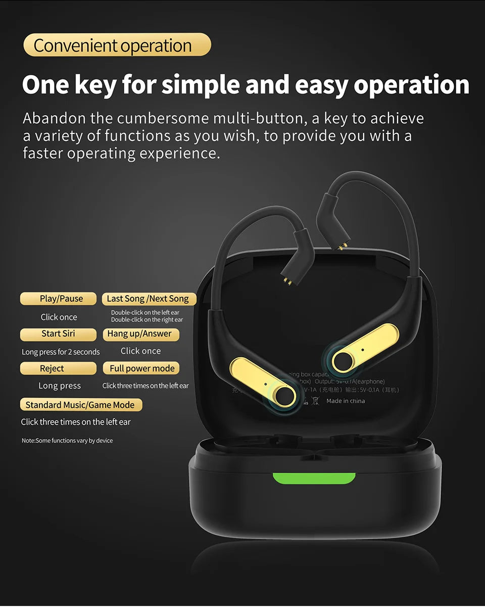 KZ AZ15 Bluetooth-compatible 5.2 Wireless Ear Hook Upgrade QCC3046 Wireless Module with Charging Case