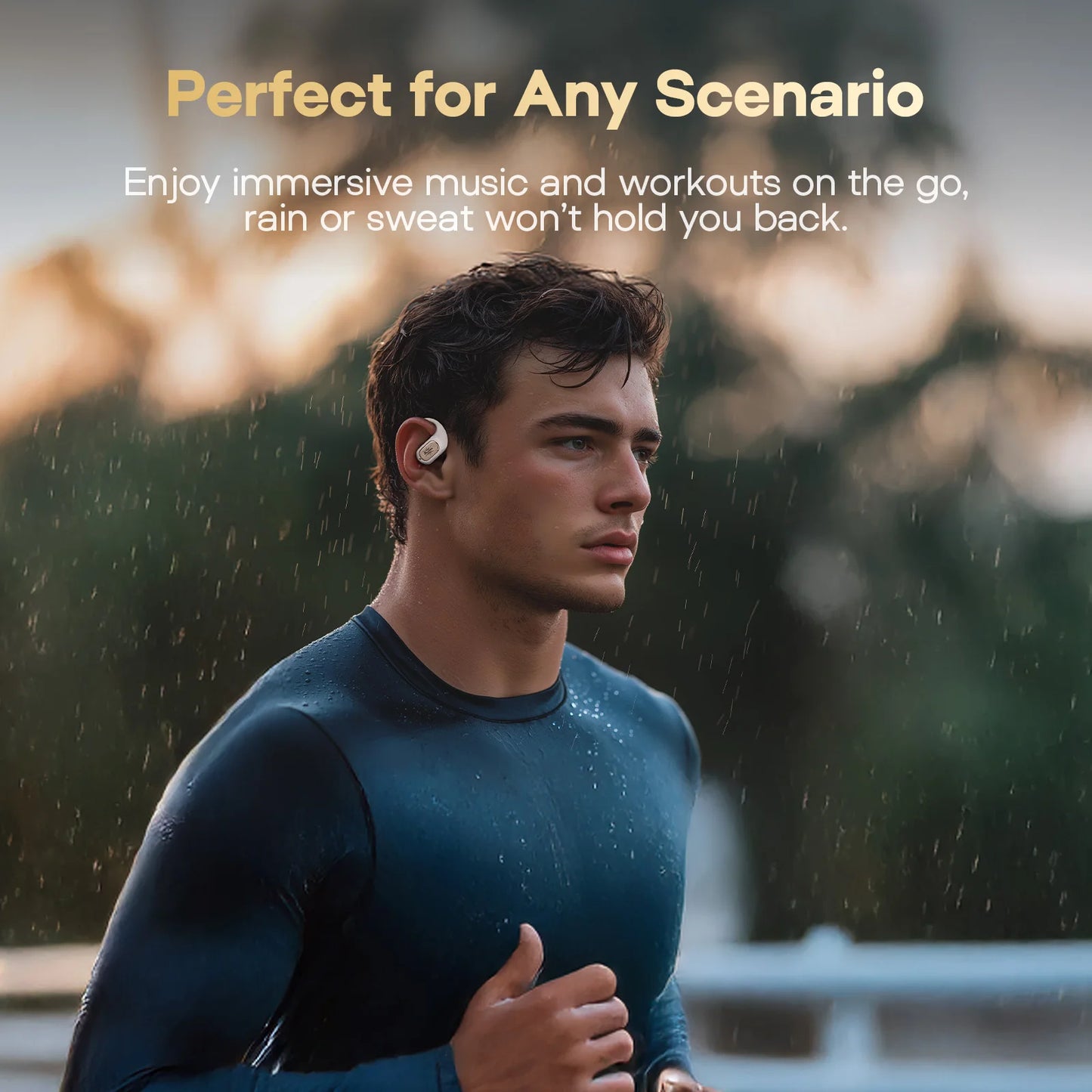 Kiwi Ears Attiva OWS Bluetooth Earbuds Wireless Advanced Bluetooth 5.4 Long Battery Life Comfortable In-Ear Headset for Sports
