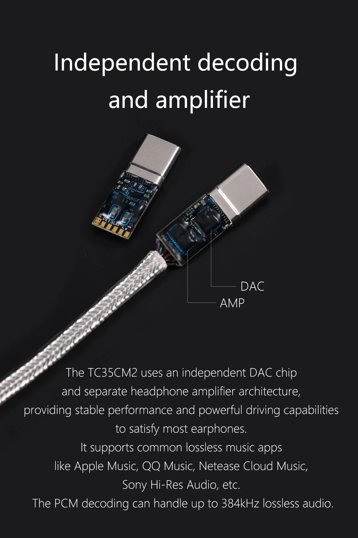DDHiFi TC35CM2 High-Fidelity Lossless Decoding Adapter Cable with Plug Detection and Microphone Support