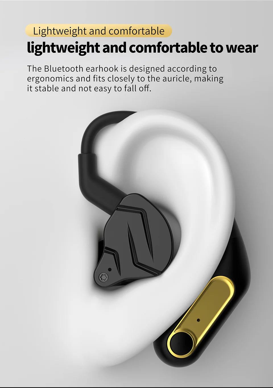 KZ AZ15 Bluetooth-compatible 5.2 Wireless Ear Hook Upgrade QCC3046 Wireless Module with Charging Case