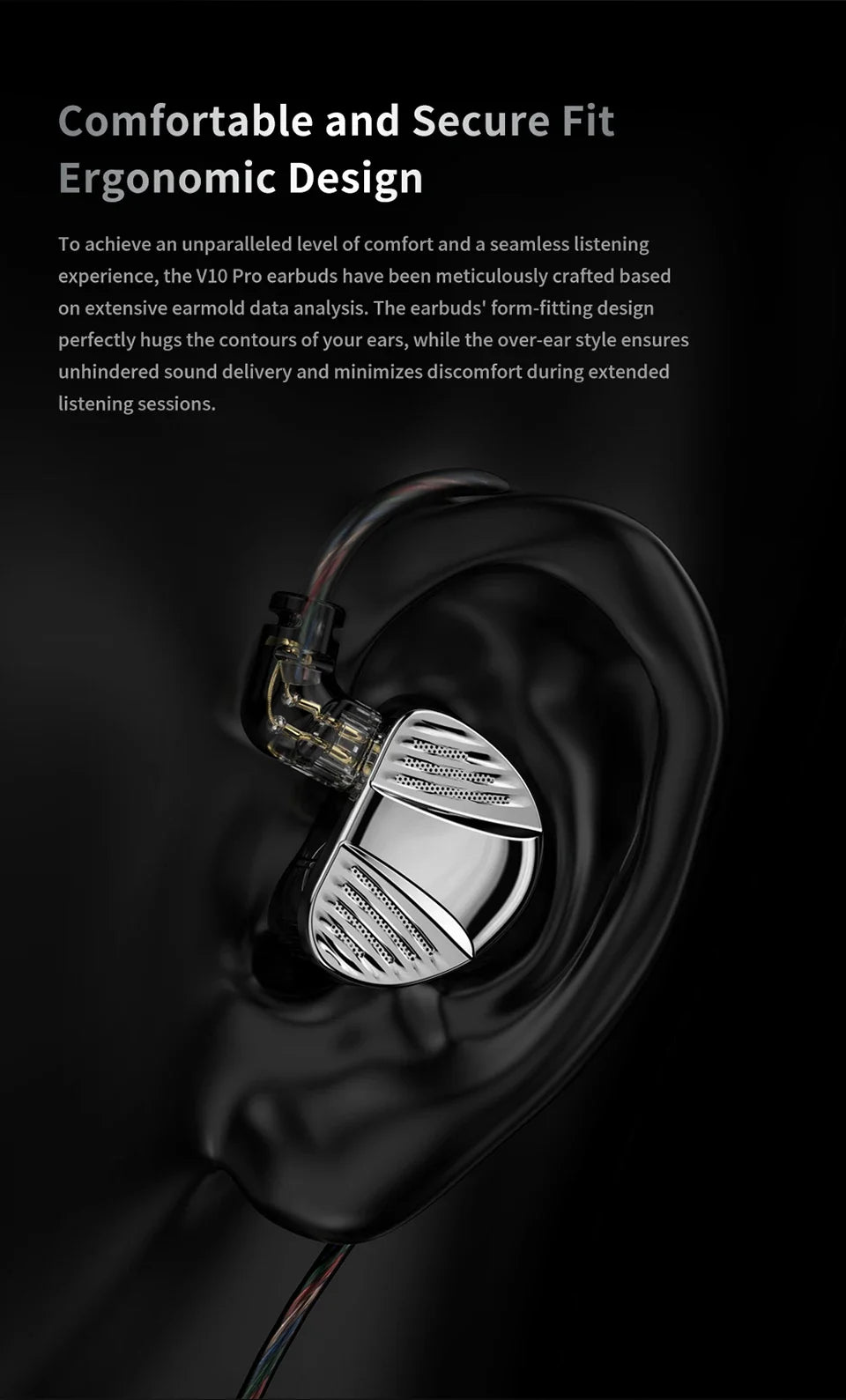 TRN V10 PRO HIFI Wired Earphones 2BA+2DD High-Frequency Balanced Armature Driver Combination In-Ear Monitors Headphones Custom