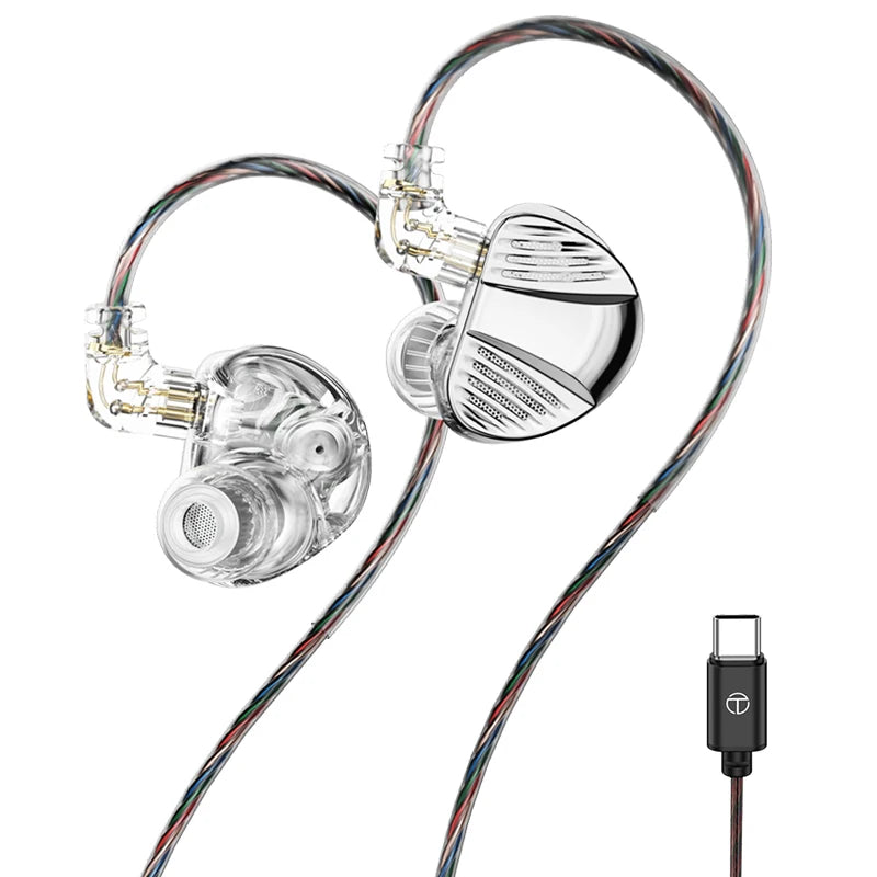 TRN V10 PRO HIFI Wired Earphones 2BA+2DD High-Frequency Balanced Armature Driver Combination In-Ear Monitors Headphones Custom