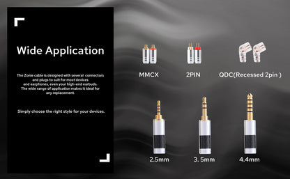 Tripowin Zonie 16 Core Silver Plated Cable SPC Earphone Cable QDC MMCX 2 PIN FOR KZ ZS10 PRO C16 C12 BL03