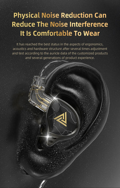 QKZ x HBB 10mm Titanium-Coated Diaphragm HiFi In Ear Monitor Earphones Semi-open Cavity CNC Aluminum Alloy Faceplate