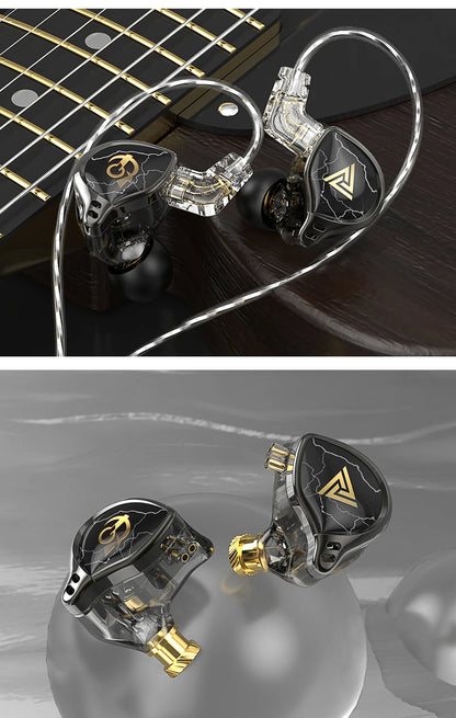 QKZ x HBB 10mm Titanium-Coated Diaphragm HiFi In Ear Monitor Earphones Semi-open Cavity CNC Aluminum Alloy Faceplate