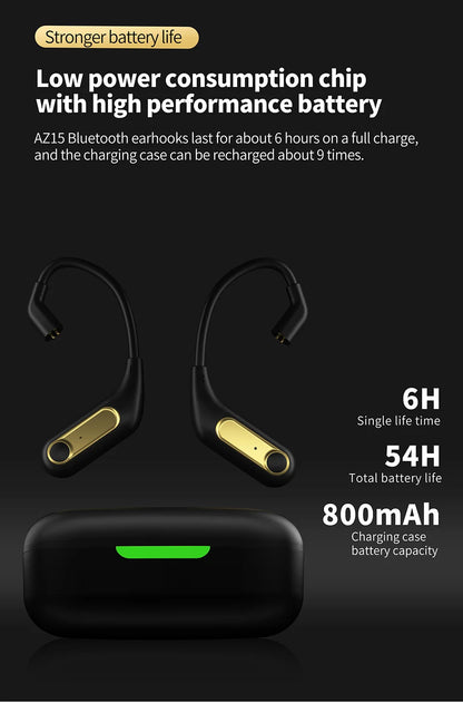 KZ AZ15 Bluetooth-compatible 5.2  Wireless Ear Hook Upgrade  QCC3046 Wireless Module  with Charging Case
