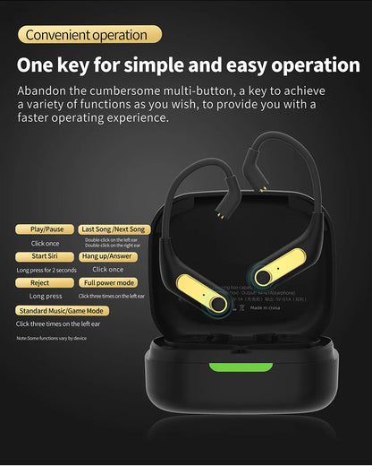 KZ AZ15 Bluetooth-compatible 5.2  Wireless Ear Hook Upgrade  QCC3046 Wireless Module  with Charging Case