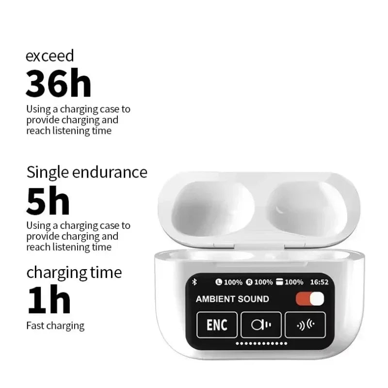 Xiaomi A10 Pro ENC TWS BluetoothEarphones 5.3Touch Screen with Microphone Noise Reduction Earphones Suitable for Android and iOS
