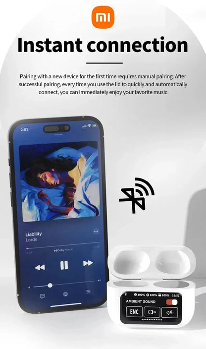 Xiaomi A10 Pro ENC TWS BluetoothEarphones 5.3Touch Screen with Microphone Noise Reduction Earphones Suitable for Android and iOS