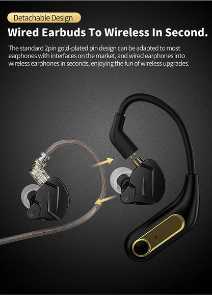 KZ AZ15 Bluetooth-compatible 5.2  Wireless Ear Hook Upgrade  QCC3046 Wireless Module  with Charging Case
