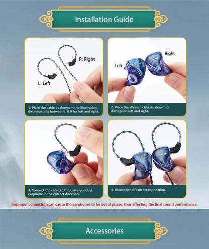Kinera Celest Wyvern Qing IEMs HIFI In-Ear Wired Earphones LCP Dynamic Driver Monitor Headphone with Mic Detachable Audio Cable