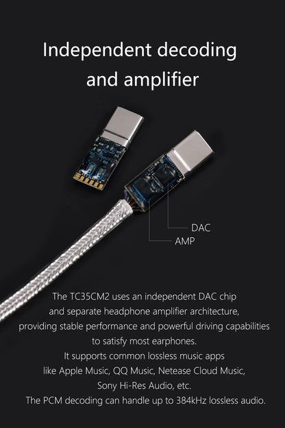 DDHiFi TC35CM2 High-Fidelity Lossless Decoding Adapter Cable with Plug Detection and Microphone Support