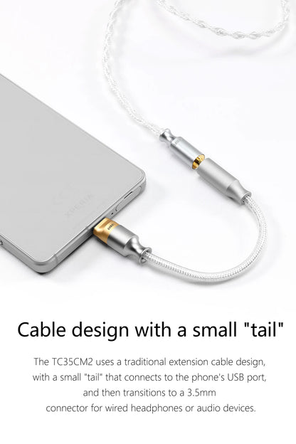 DDHiFi TC35CM2 High-Fidelity Lossless Decoding Adapter Cable with Plug Detection and Microphone Support